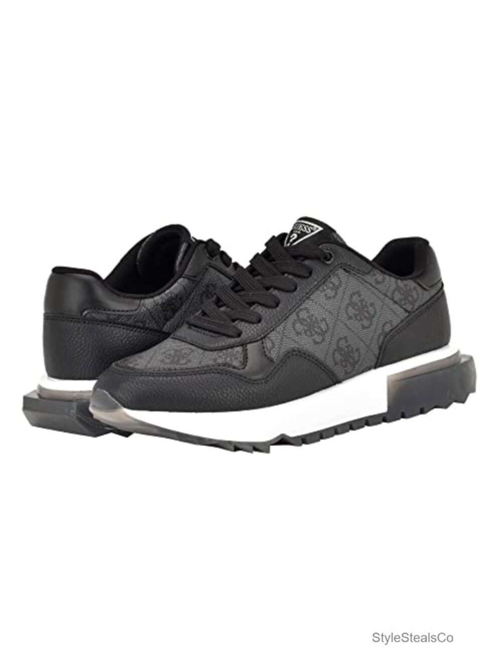 Faux Leather Retro Fashion Sneakers Lace-Up Casual Shoes